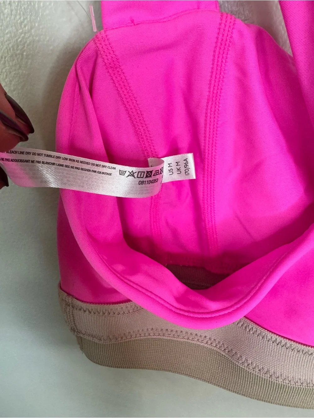 FP Movement by Free People Pink Sports Bra with Taupe Band - Picture 4 of 4